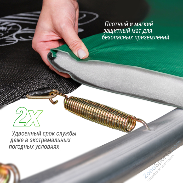 Батут UNIX line Supreme Game 10 ft (green) TRUSUG10GR