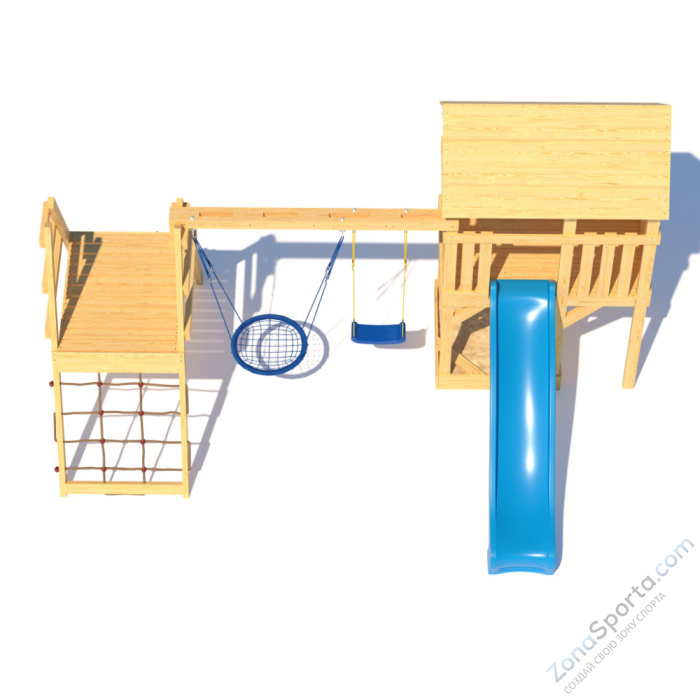 Детская площадка CustWood Scout S8+ с большой деревянной крышей