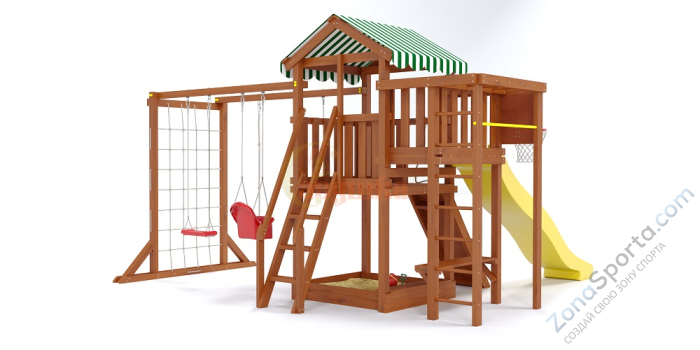 Детская площадка Савушка Мастер 4 (Махагон) Plus (горка 3 метра)