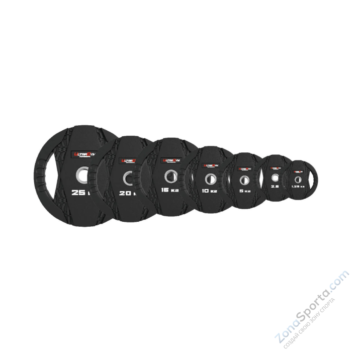 Диск обрезиненный с двумя хватами 10 кг UltraGym UG2005С