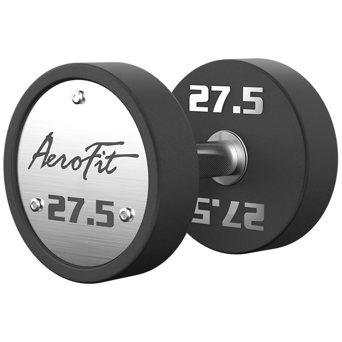 Набор полиуретановых гантелей AeroFit, 27,5-37,5 кг, 5 пар, шаг 2,5 кг
